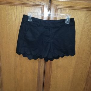 J. Crew 0 scalloped linen shorts